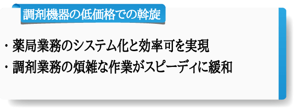 調剤機器の低価格での斡旋